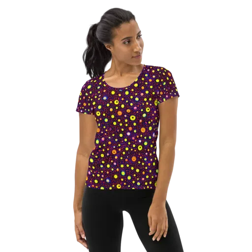 Cosmic Dotscape on a Women's Athletic T-Shirt