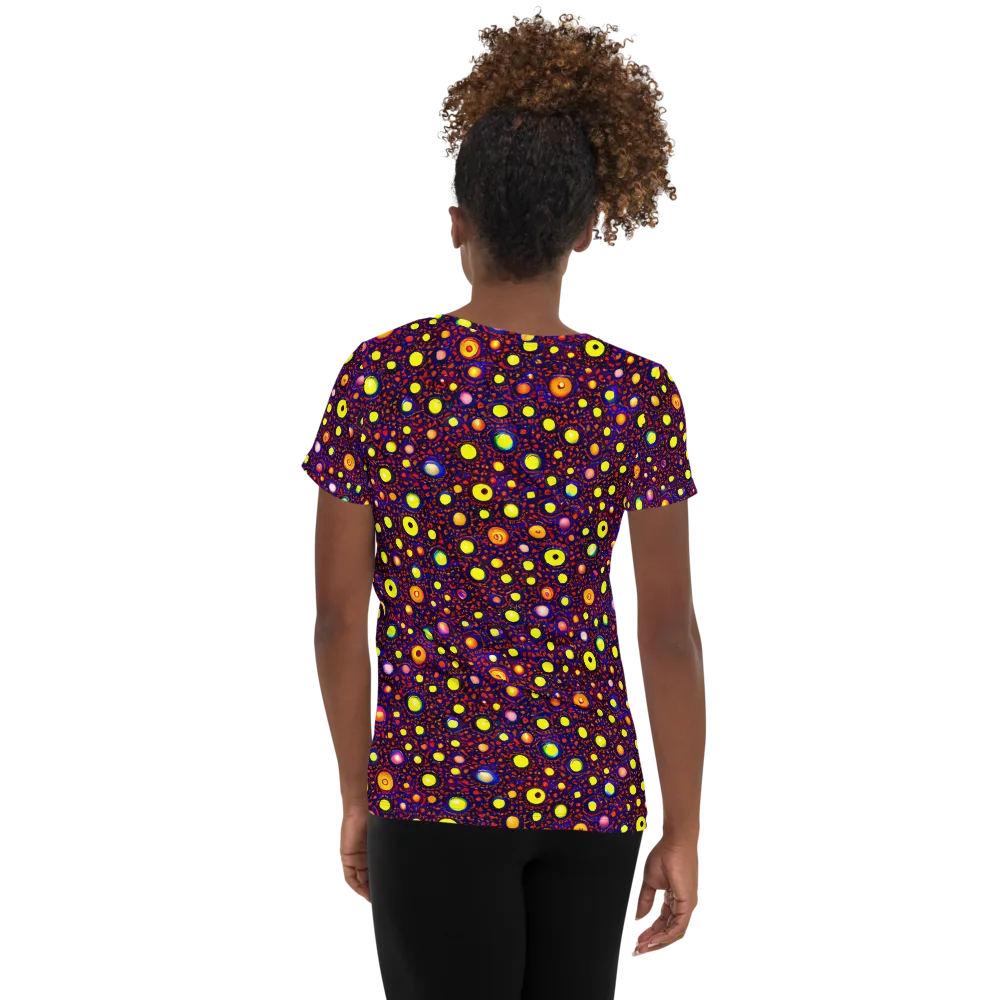 Cosmic Dotscape on Women's Athletic T-Shirt — Back