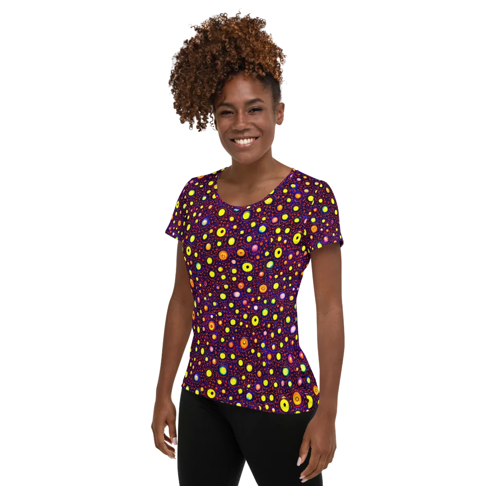 Cosmic Dotscape on Women's Athletic T-Shirt — Left
