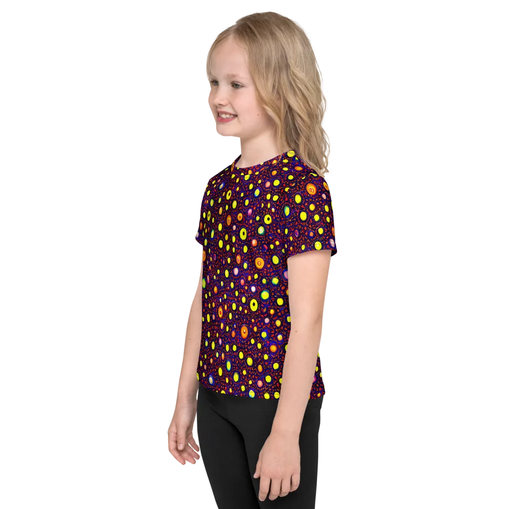 Cosmic Dotscape on Kids Crew Neck T-Shirt — Left