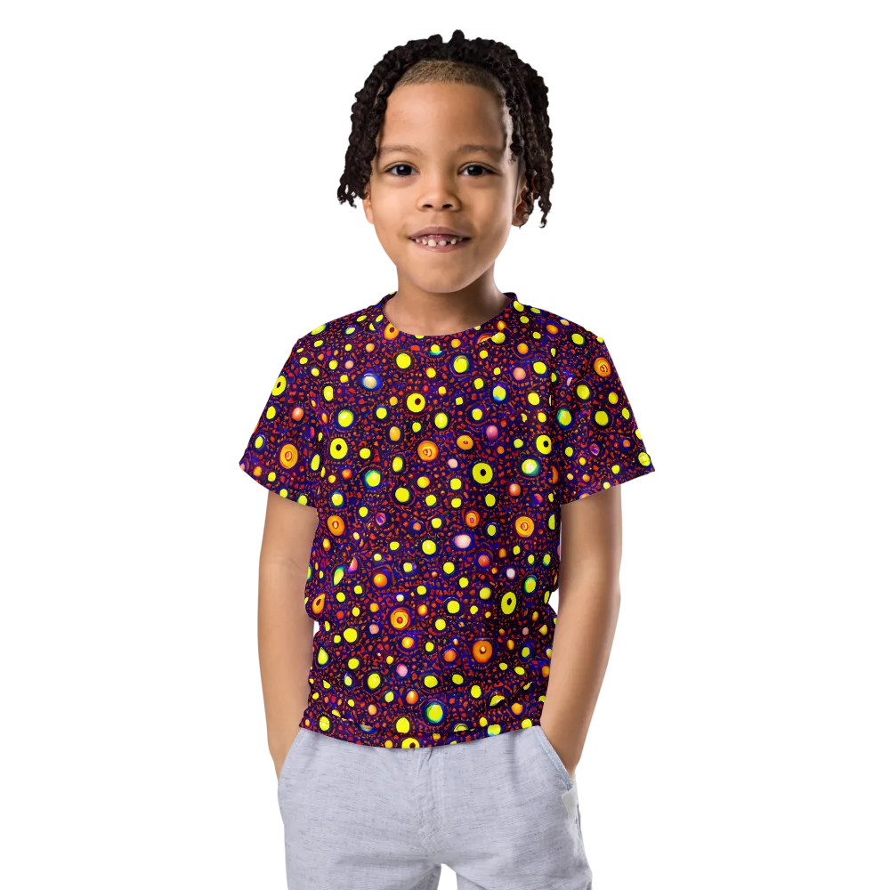 Cosmic Dotscape on Kids Crew Neck T-Shirt — Front