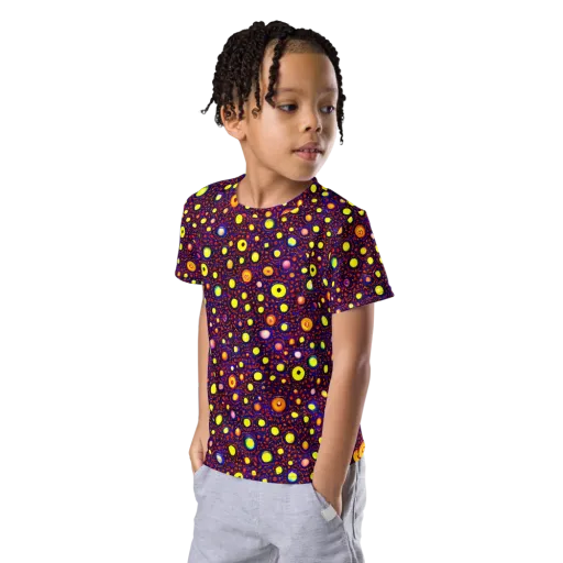 Cosmic Dotscape on a Kids Crew Neck T-Shirt