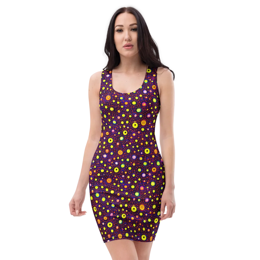 Cosmic Dotscape on Bodycon Dress — Front