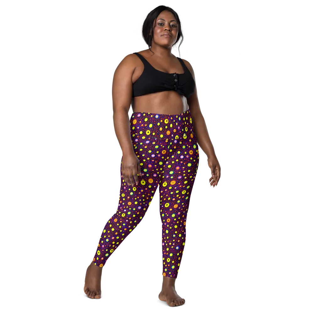 Cosmic Dotscape on Leggings with Pockets — Front