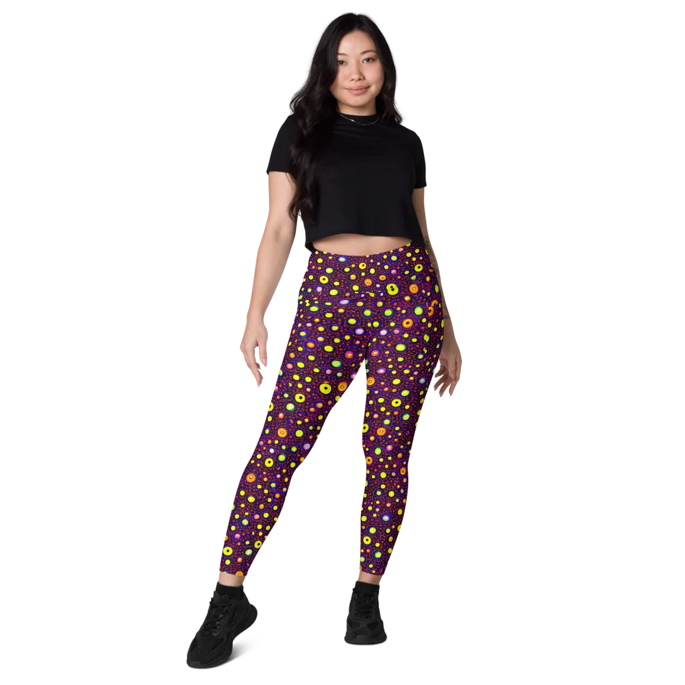 Cosmic Dotscape on Leggings with Pockets — Front