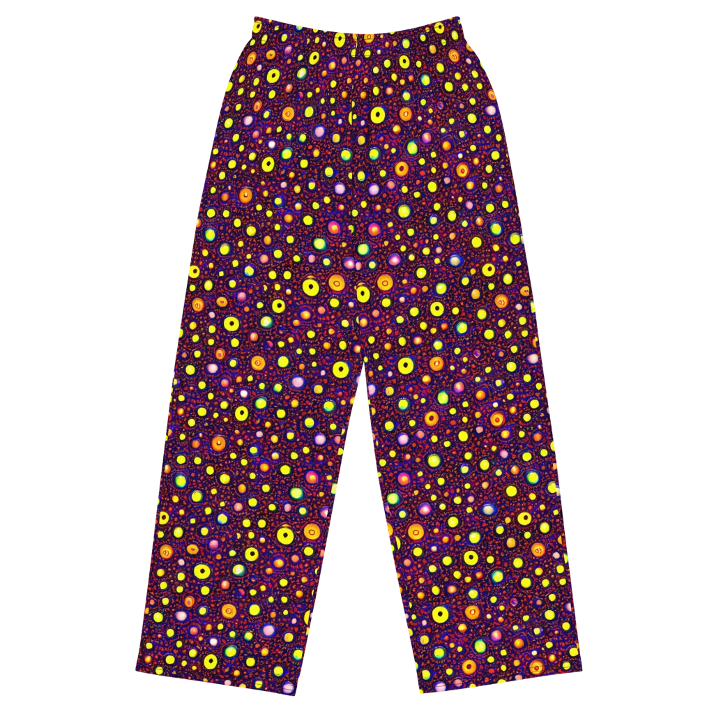 Cosmic Dotscape on Wide-Leg Pants — Front