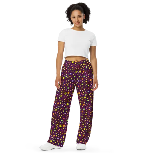 Cosmic Dotscape on a Wide-Leg Pants