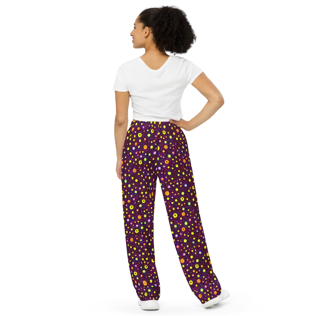 Cosmic Dotscape on Wide-Leg Pants — Back