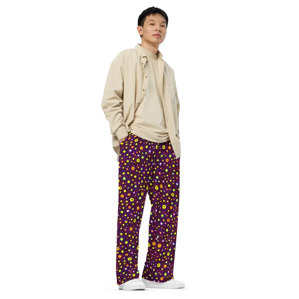 Cosmic Dotscape on Wide-Leg Pants — Right Front