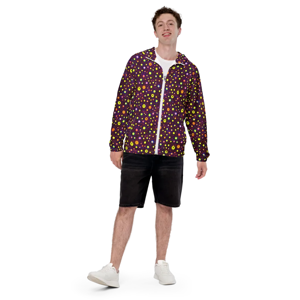 Cosmic Dotscape on Men's Windbreaker — Front
