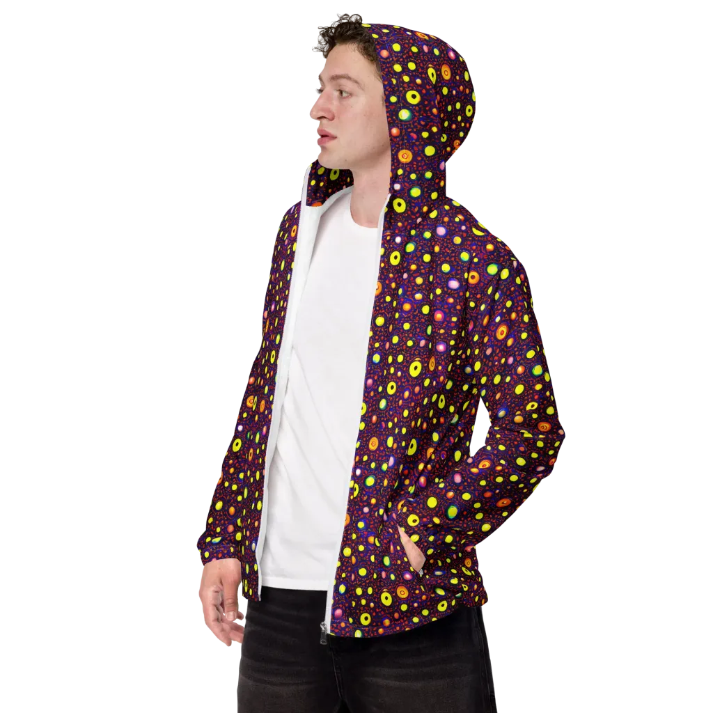 Cosmic Dotscape on Men's Windbreaker — Left Front