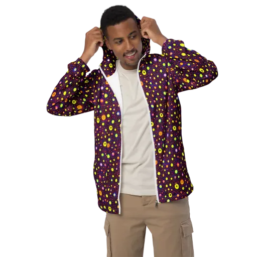 Cosmic Dotscape on a Men's Windbreaker
