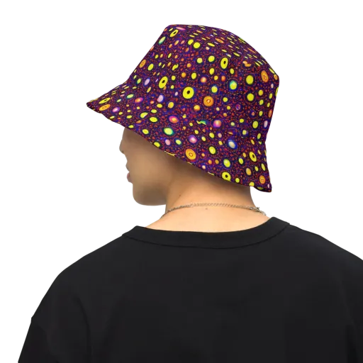 Cosmic Dotscape on a Reversible Bucket Hat