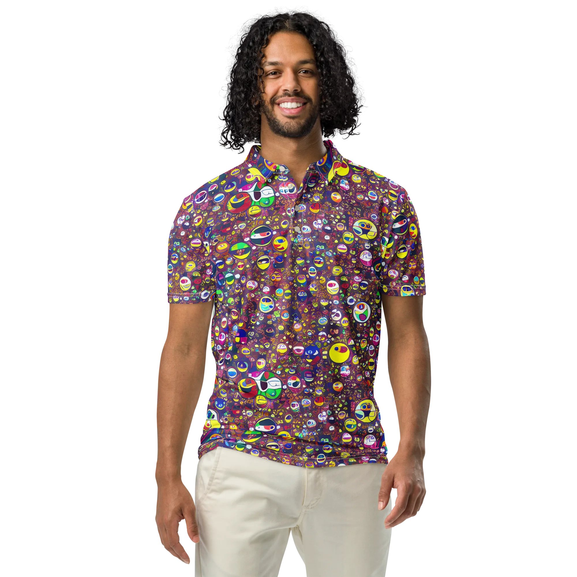 Eyes of Enchantment on Men's Slim Fit Polo Shirt — Front