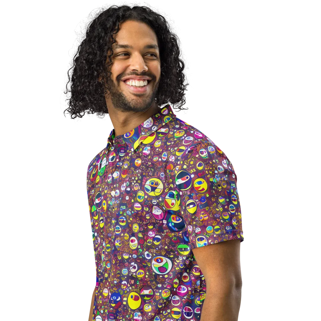 Eyes of Enchantment on Men's Slim Fit Polo Shirt — Left Front