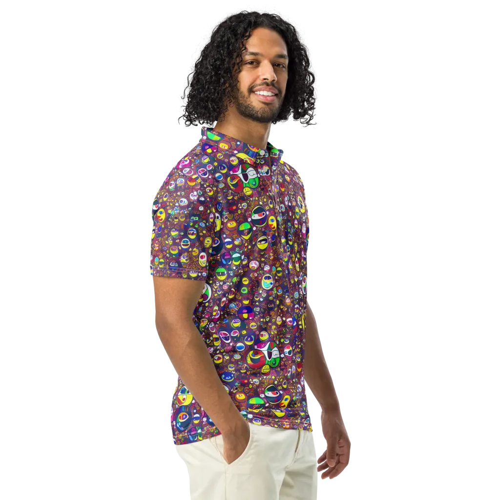 Eyes of Enchantment on Men's Slim Fit Polo Shirt — Right Front