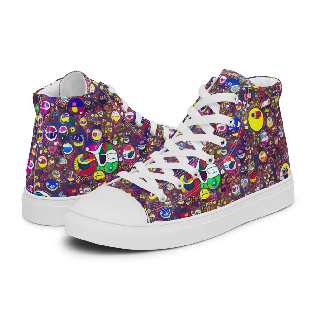 Eyes of Enchantment on Men's High Top Canvas Shoes — Left