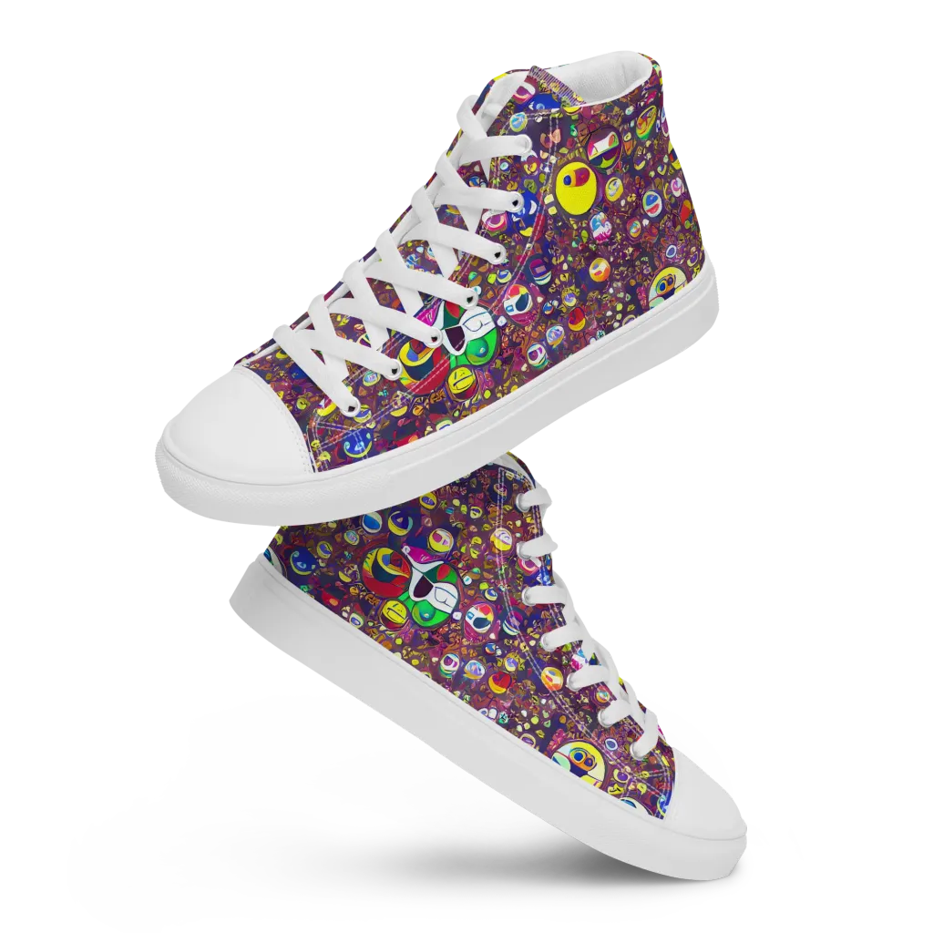 Eyes of Enchantment on Men's High Top Canvas Shoes — Front