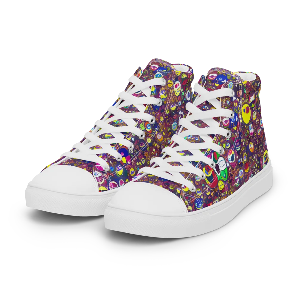 Eyes of Enchantment on Women's High Top Canvas Shoes — Left Front