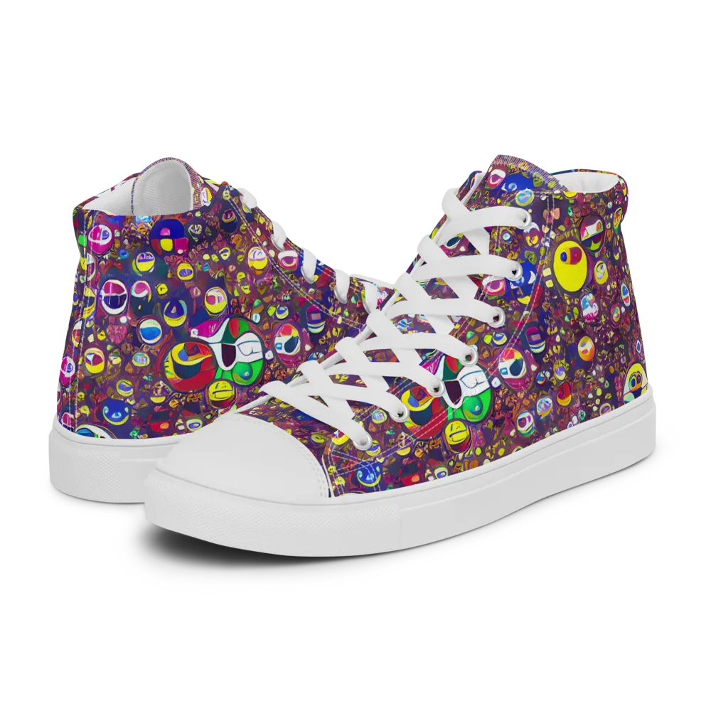 Eyes of Enchantment on Women's High Top Canvas Shoes — Left