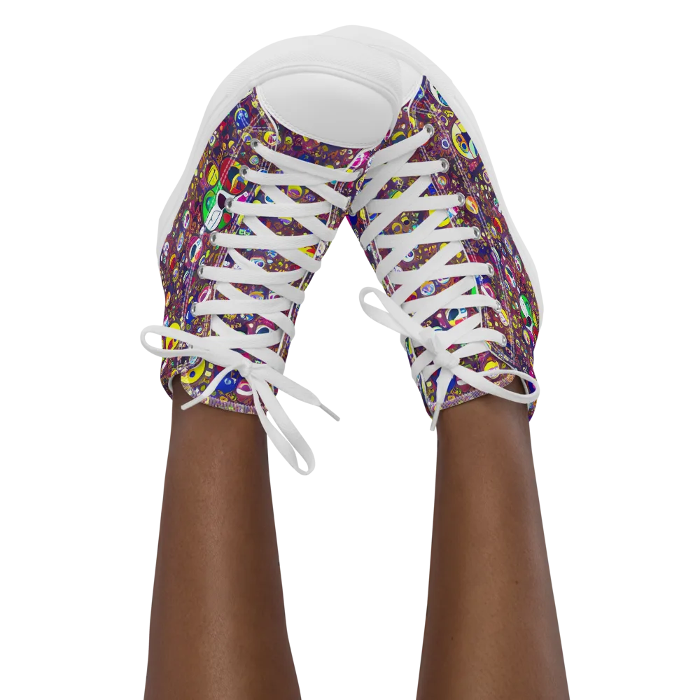 Eyes of Enchantment on Women's High Top Canvas Shoes — Front