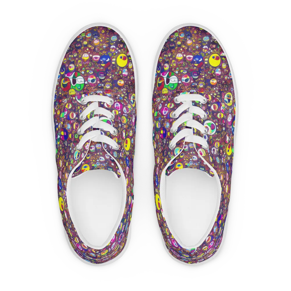 Eyes of Enchantment on Men's Lace-Up Canvas Shoes — Front