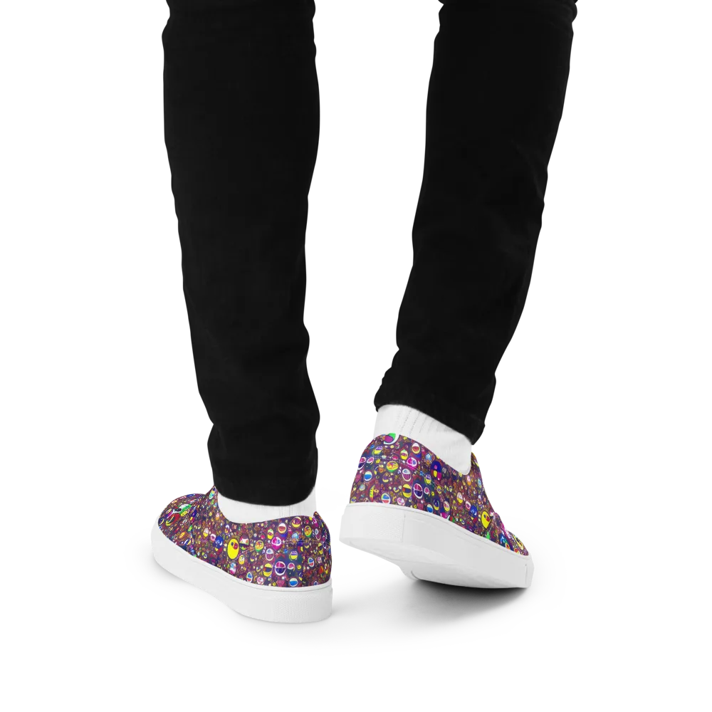 Eyes of Enchantment on Men's Lace-Up Canvas Shoes — Back