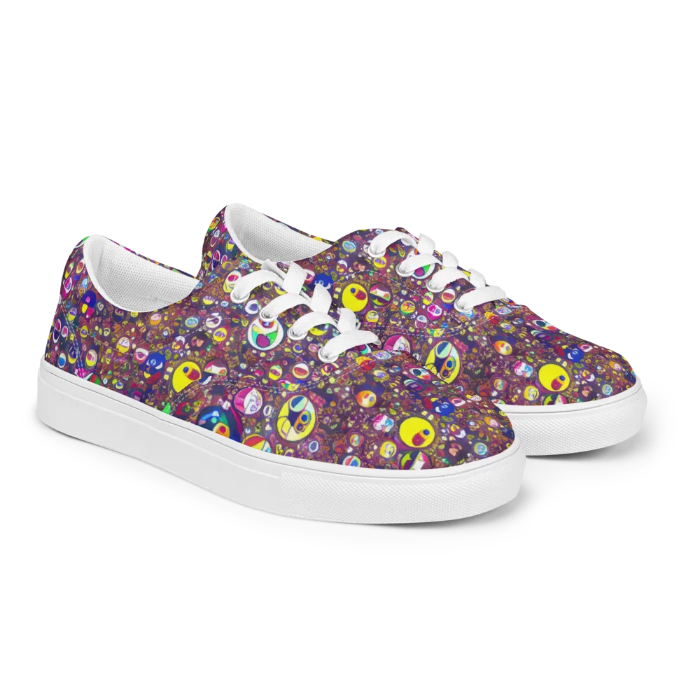 Eyes of Enchantment on Men's Lace-Up Canvas Shoes — Right Front