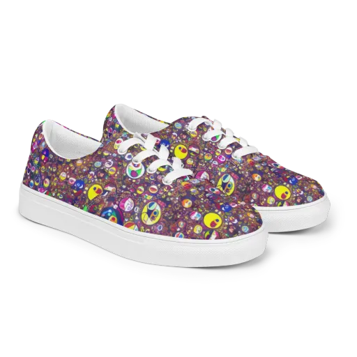 Eyes of Enchantment on a Men's Lace-Up Canvas Shoes