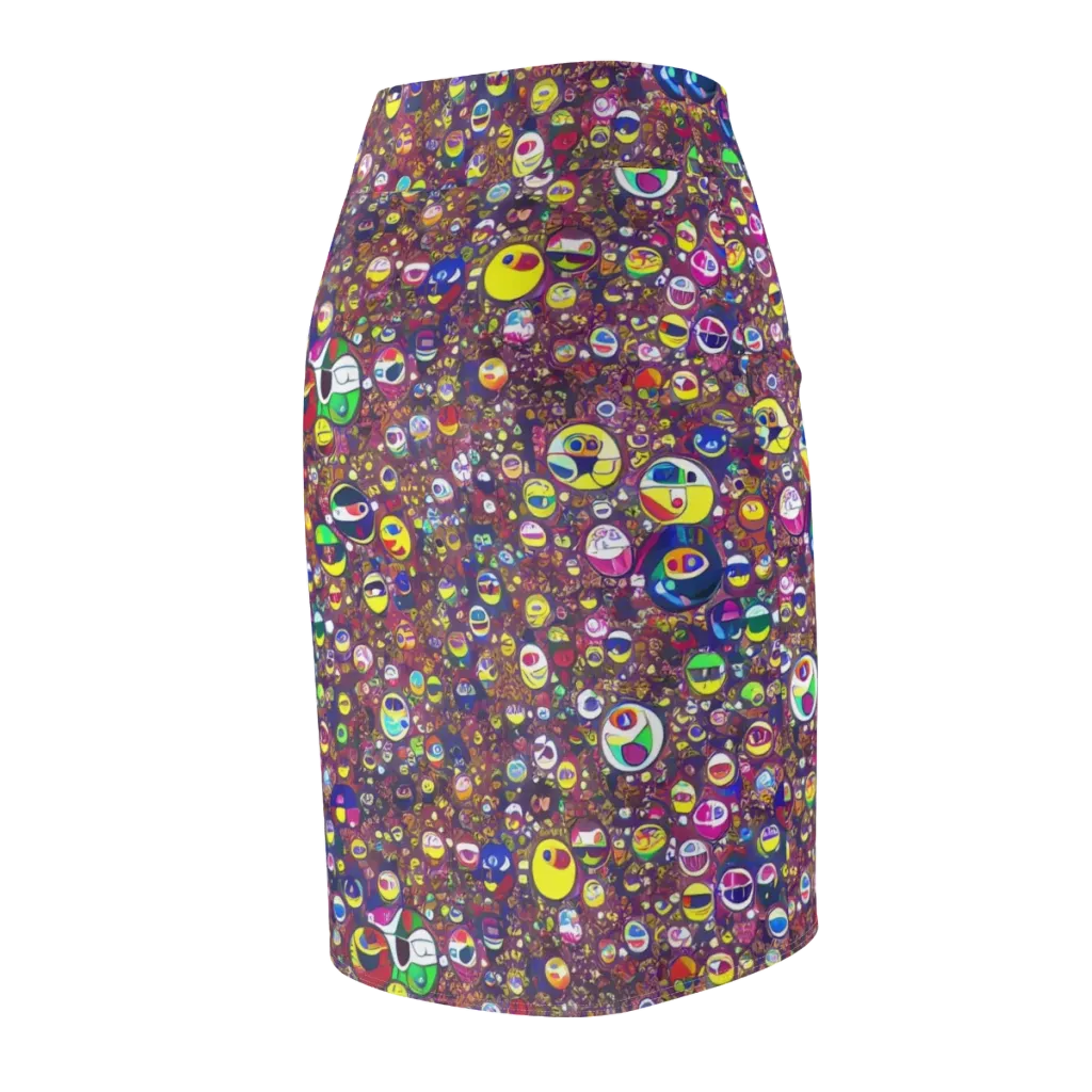 Eyes of Enchantment on Pencil Skirt — Back Side