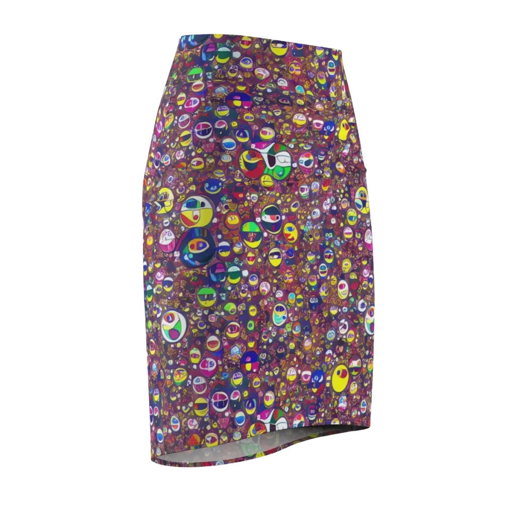 Eyes of Enchantment on Pencil Skirt — Front Side