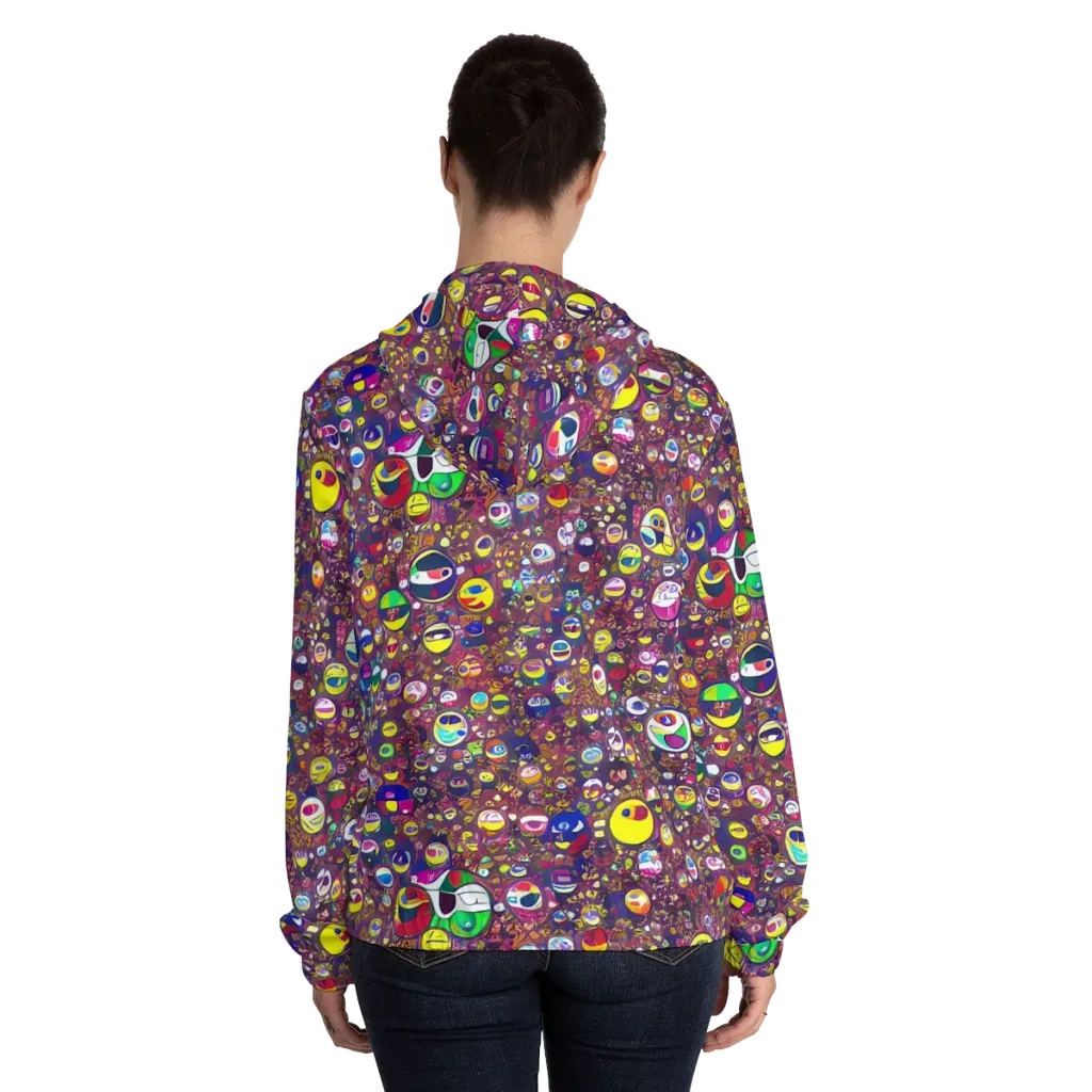 Eyes of Enchantment on Women's Full-Zip Hoodie — Back On Person