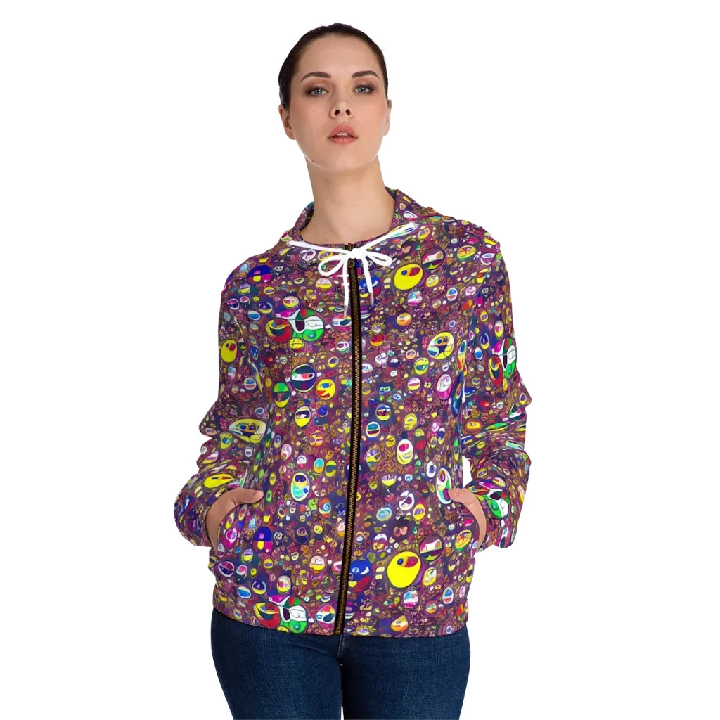 Eyes of Enchantment on Women's Full-Zip Hoodie — Front On Person
