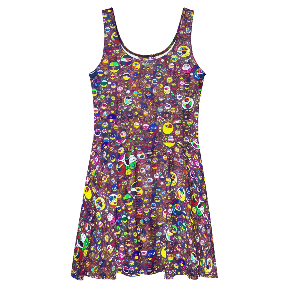 Eyes of Enchantment on Skater Dress — Front