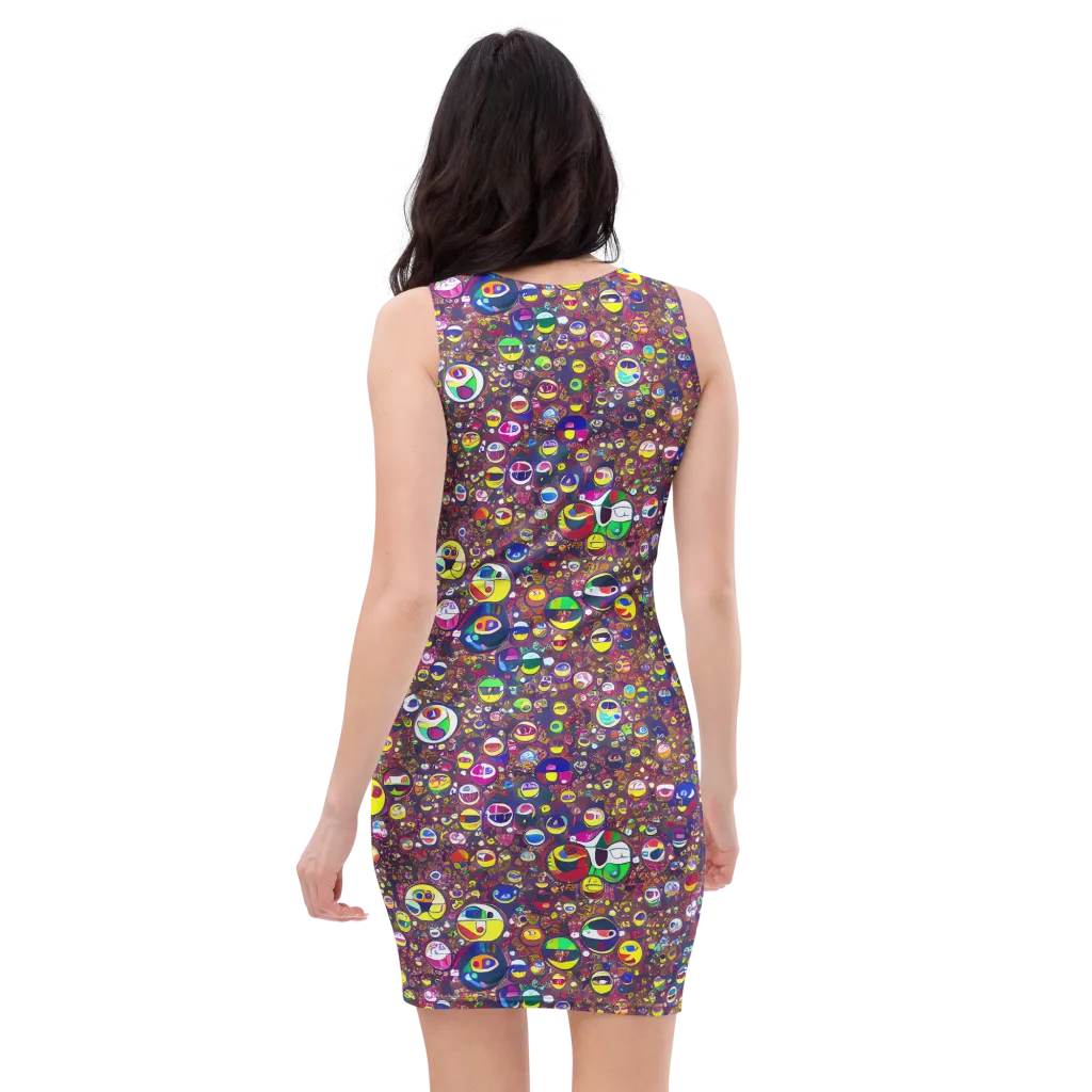 Eyes of Enchantment on Bodycon Dress — Back