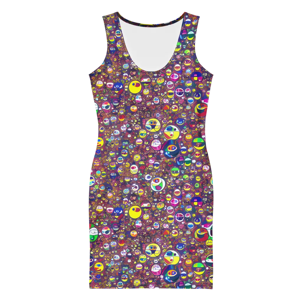 Eyes of Enchantment on Bodycon Dress — Front