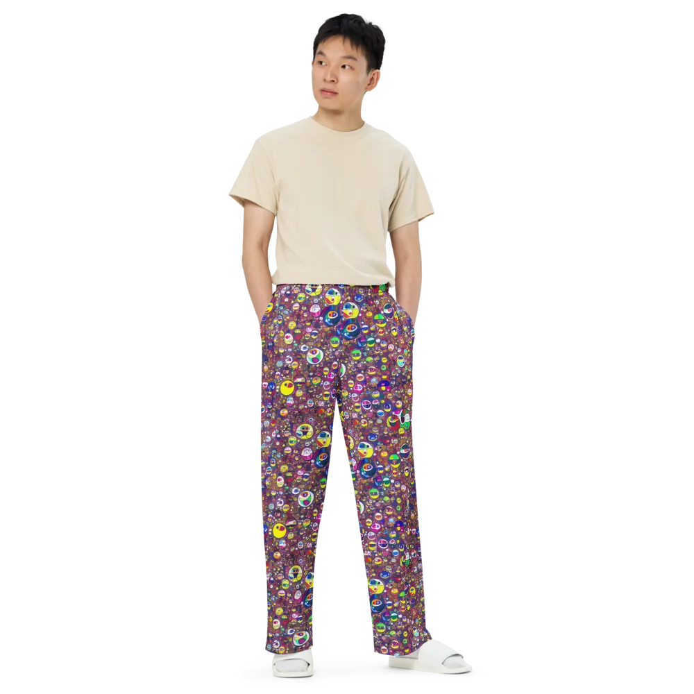 Eyes of Enchantment on Wide-Leg Pants — Front
