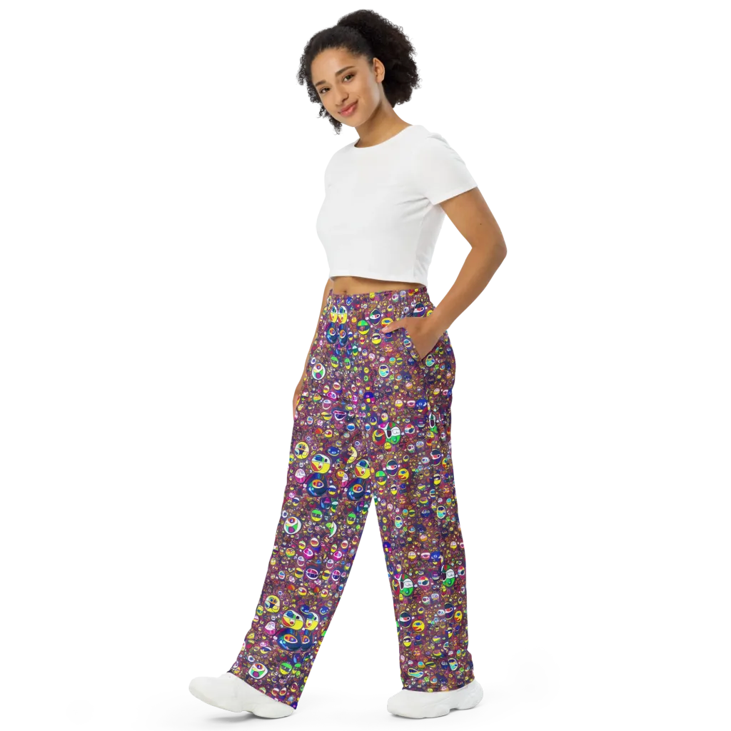 Eyes of Enchantment on Wide-Leg Pants — Left Front
