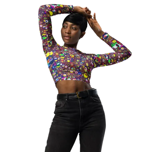 Eyes of Enchantment on a Long Sleeve Crop Top