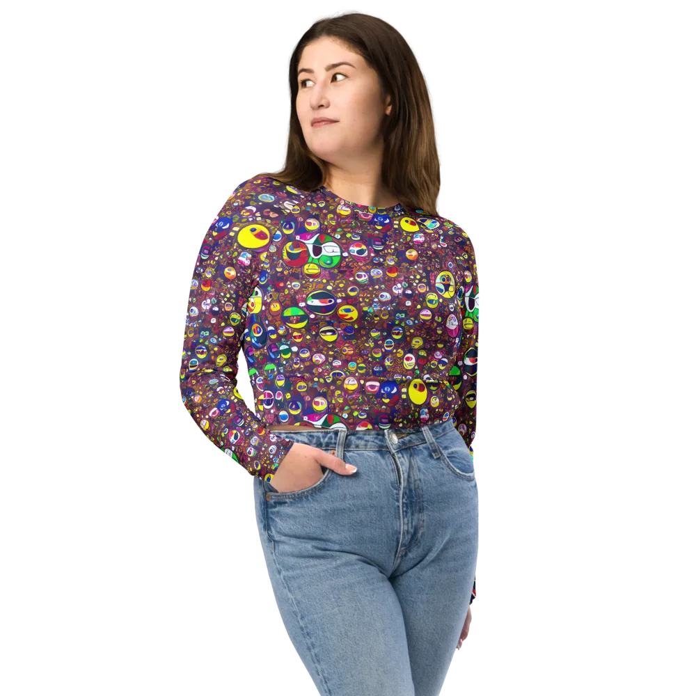 Eyes of Enchantment on Long Sleeve Crop Top — Front