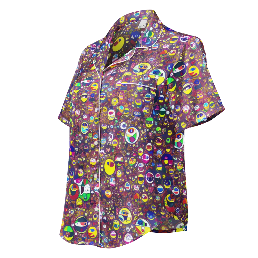 Eyes of Enchantment on Women's Short Sleeve Pajama Top — Left Front