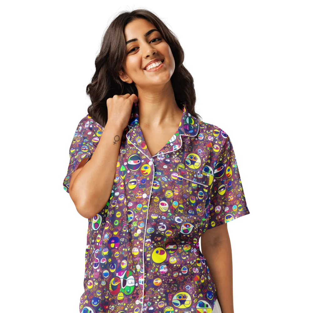 Eyes of Enchantment on Women's Short Sleeve Pajama Top — Front