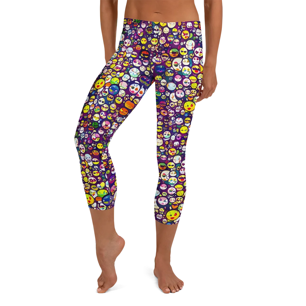Mosaic Moods on Capri Leggings — Front