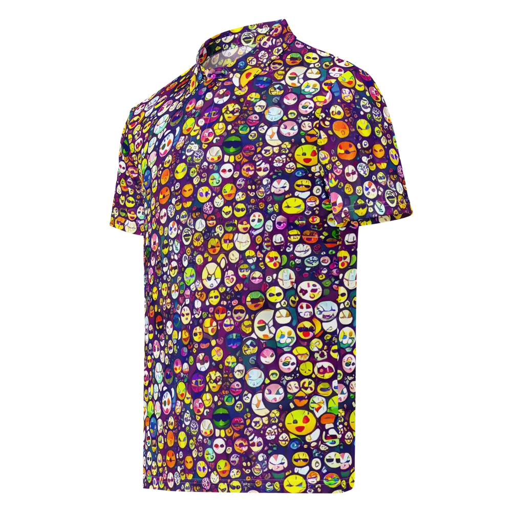 Mosaic Moods on Men's Slim Fit Polo Shirt — Left Front