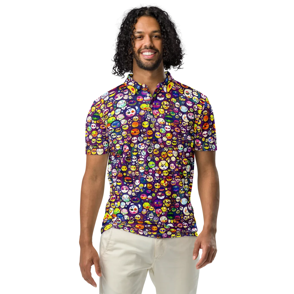Mosaic Moods on Men's Slim Fit Polo Shirt — Front