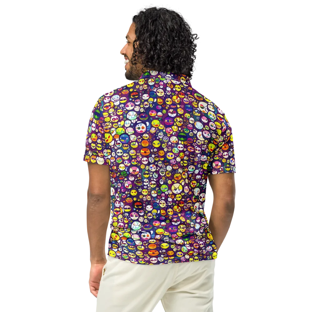 Mosaic Moods on Men's Slim Fit Polo Shirt — Back
