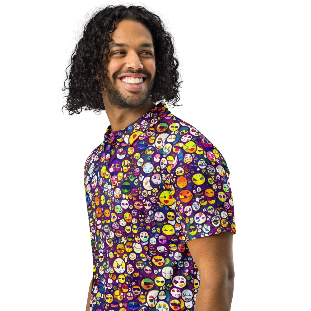 Mosaic Moods on Men's Slim Fit Polo Shirt — Left Front