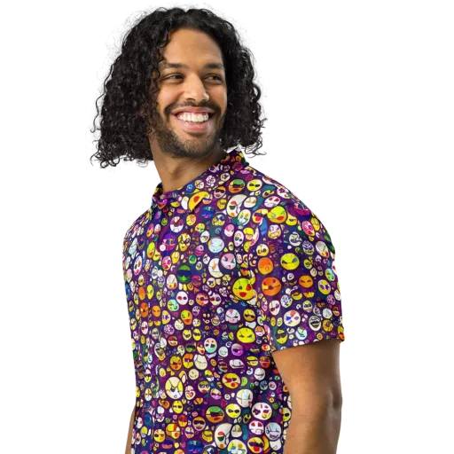 Mosaic Moods on a Men's Slim Fit Polo Shirt