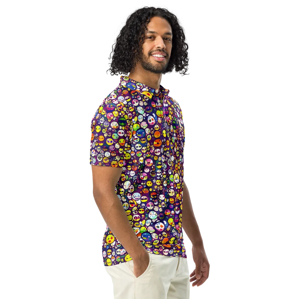 Mosaic Moods on Men's Slim Fit Polo Shirt — Right Front