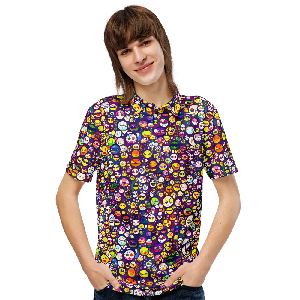 Mosaic Moods on Men's Slim Fit Polo Shirt — Front